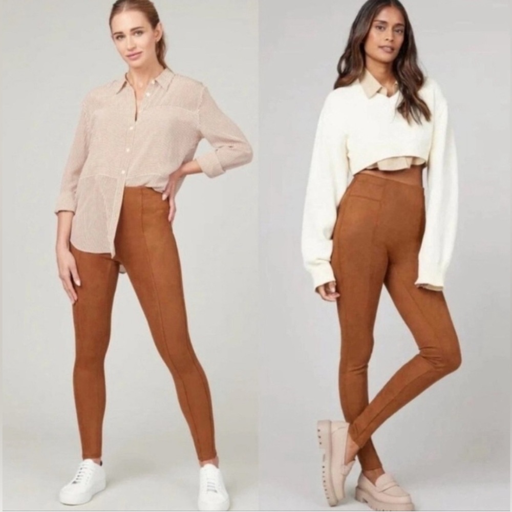NWT Spanx High Waist Faux Suede Leggings‎ Rich Caramel XL